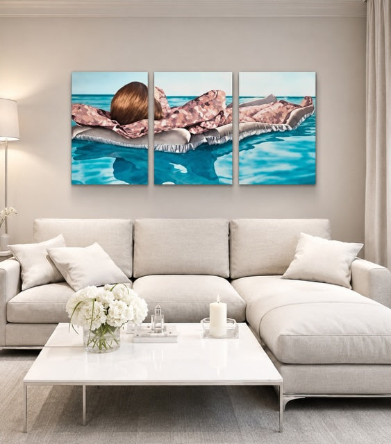 Floating - Original Mixed Medium Artwork | Women in the Water Series
