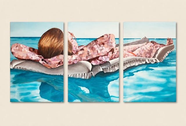Floating - Original Mixed Medium Artwork | Women in the Water Series