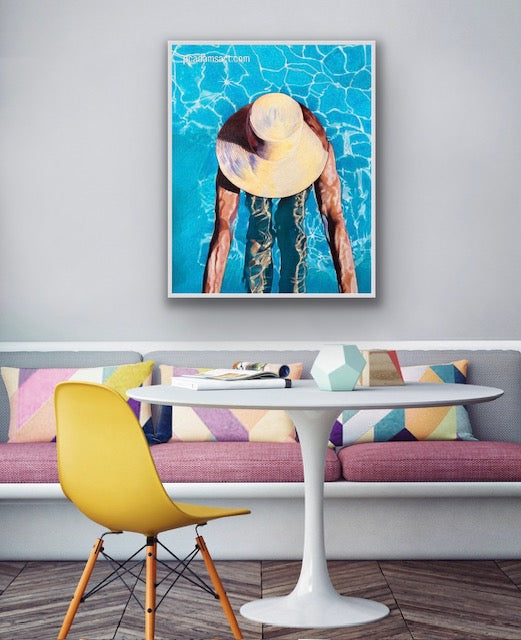 Pontet Pause - Original Mixed Media Artwork | Women in the Water Series