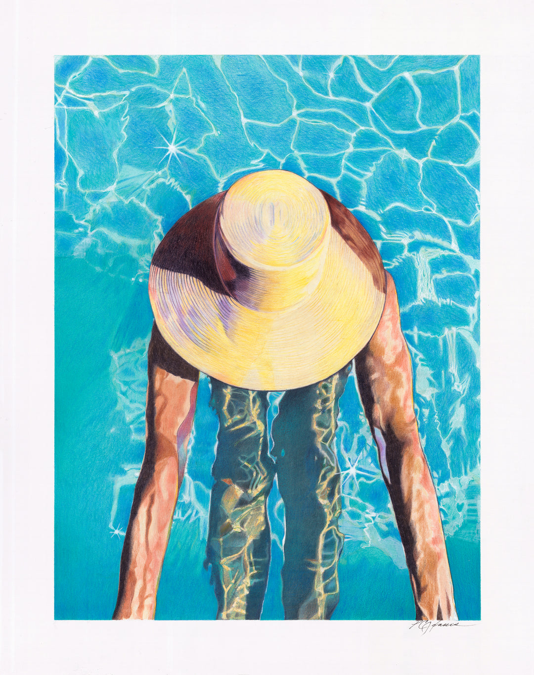 Pontet Pause - Original Mixed Medium Artwork | Women in the Water Series