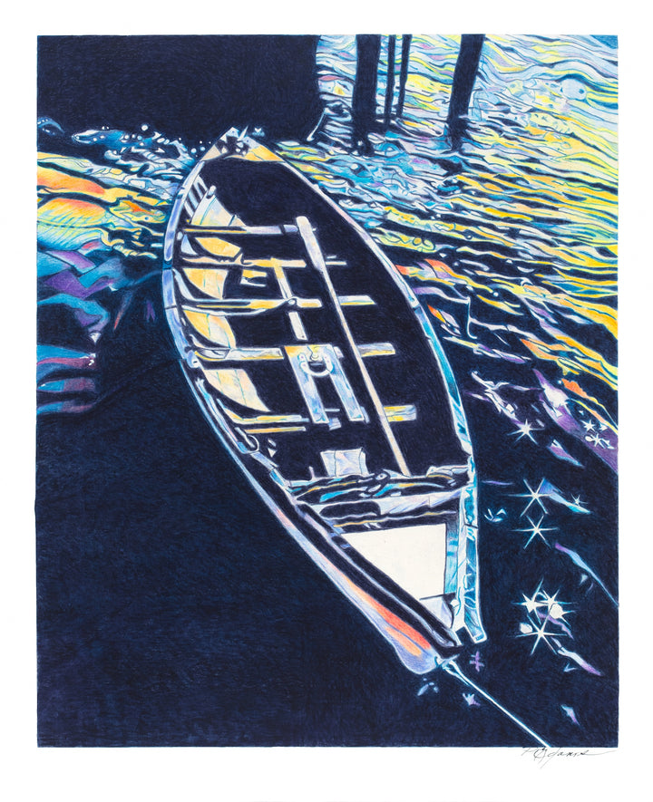 THE DOCK - Original Colored Pencil Artwork | Water Series