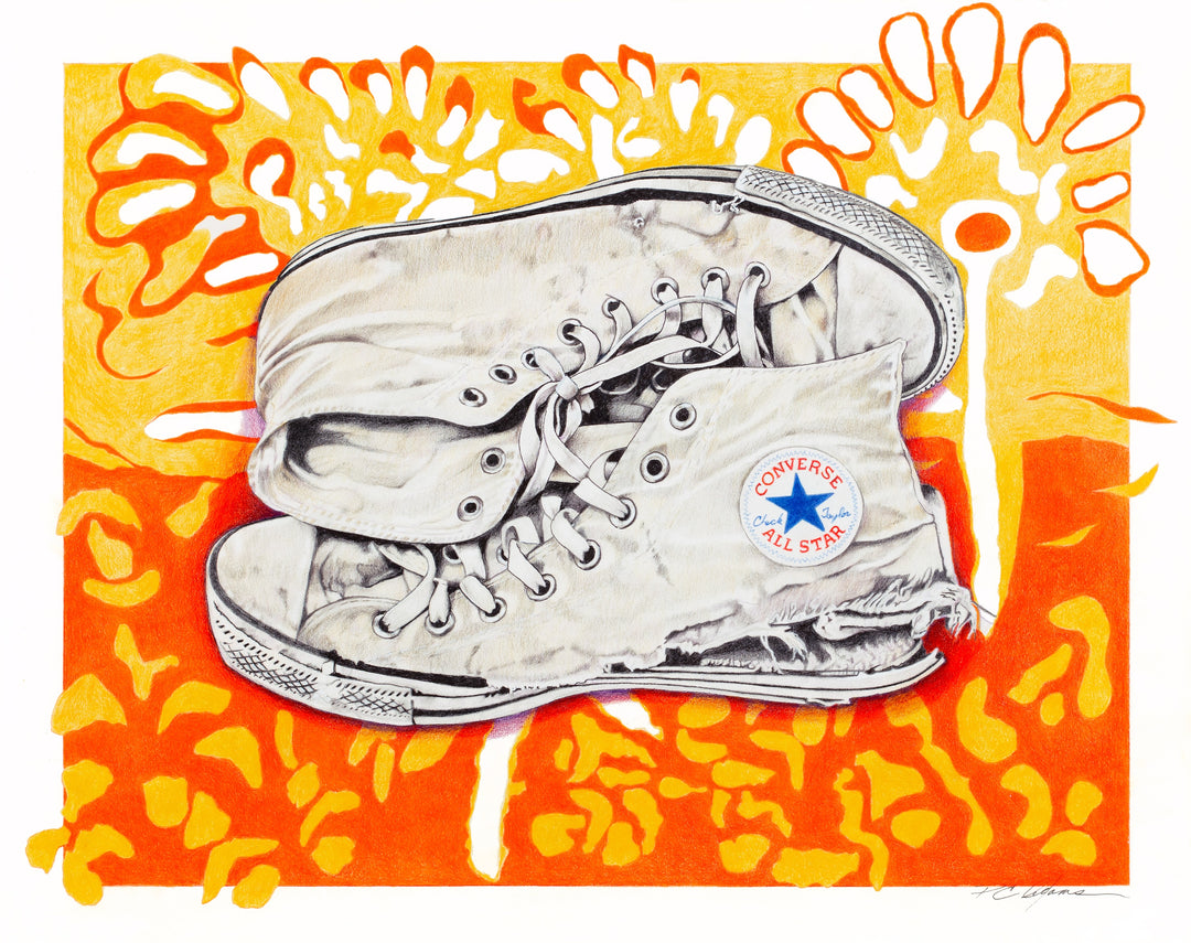 Trying to Fill David's Shoes - Original Colored Pencil Artwork | Reclaimed Series