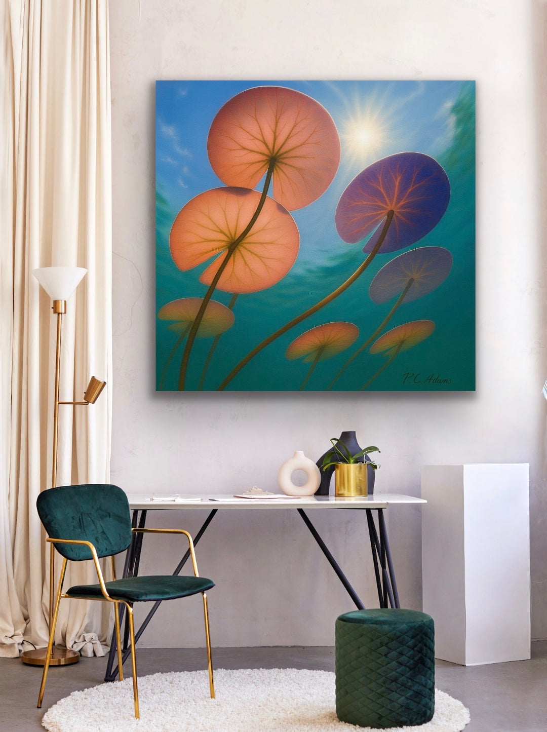 Under the Lily Pads - Fine Art Giclee Print | Botanical Series
