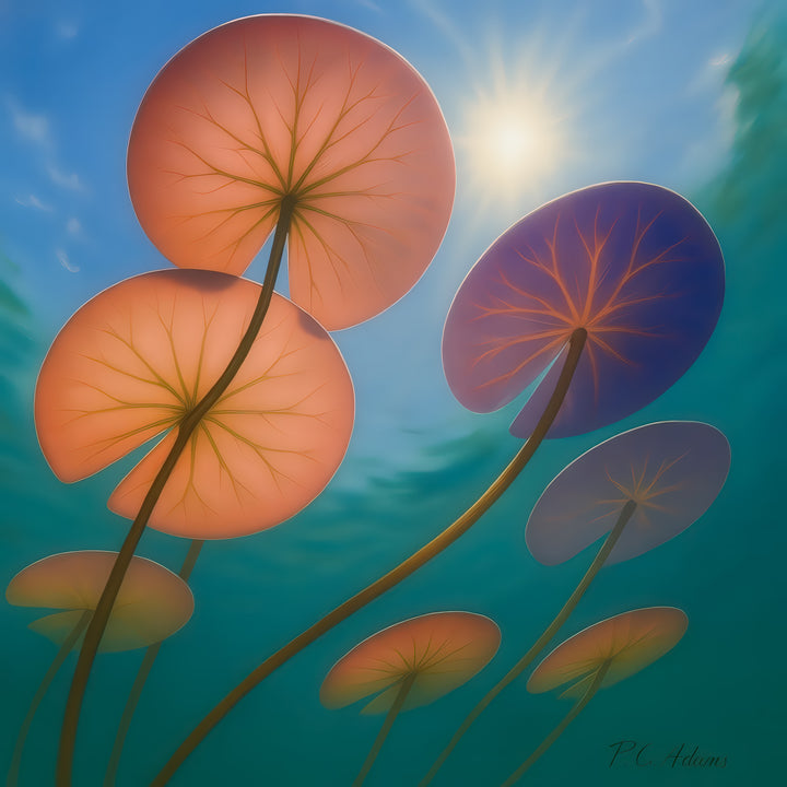 Under the Lily Pads - Fine Art Giclee Print | Botanical Series